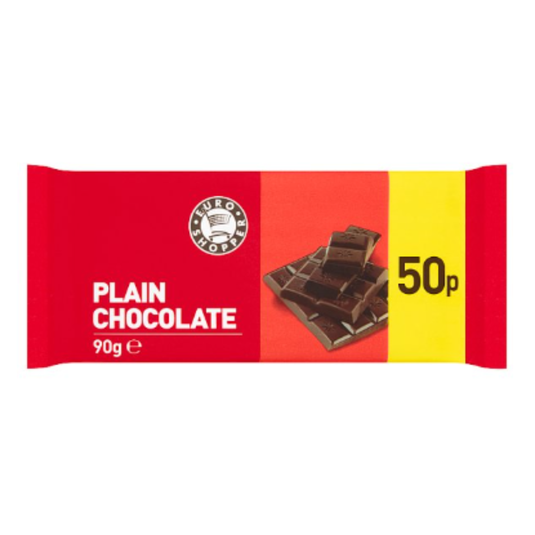 Buy Euro Shopper Plain Chocolate 90g x Case of 26 | London Grocery