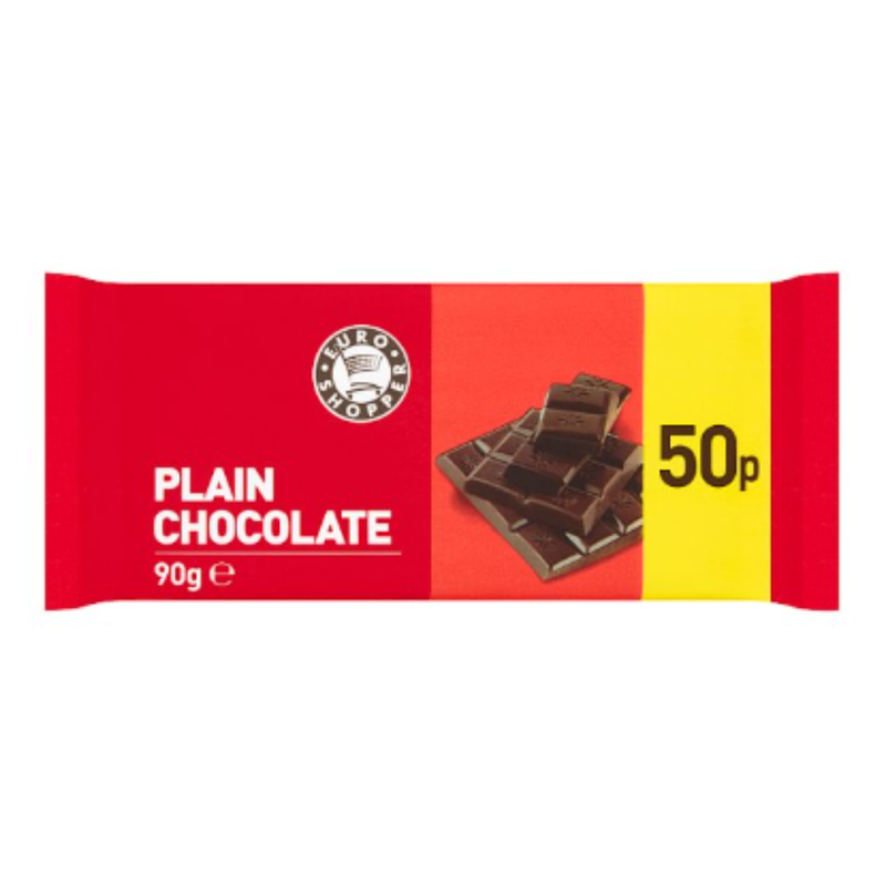 Euro Shopper Plain Chocolate 90g x Case of 26 - London Grocery