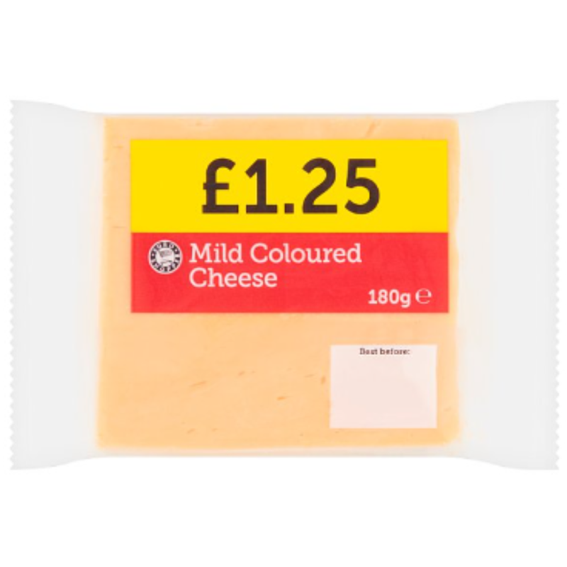 Euro Shopper Mild Coloured Cheese PMP 180g  x 12 - London Grocery