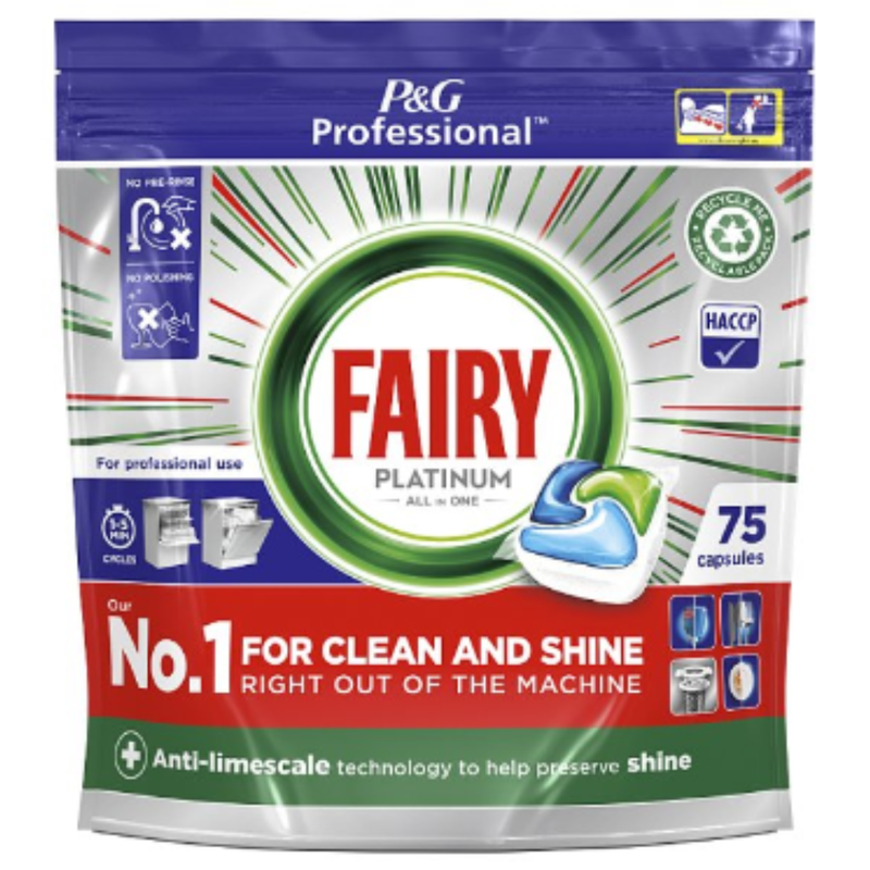 Fairy Platinum Dishwasher Tablets Regular 3x75 capsules x 3 - London Grocery