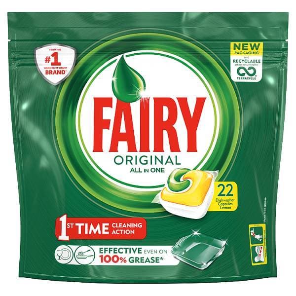 Fairy Original All In One Dishwasher Tablets Lemon x22 - London Grocery