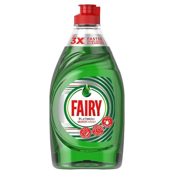 Fairy Platinum Quickwash Original Washing Up Liquid With Up To 3X Faster Tough Grease Cleaning 383ml - London Grocery