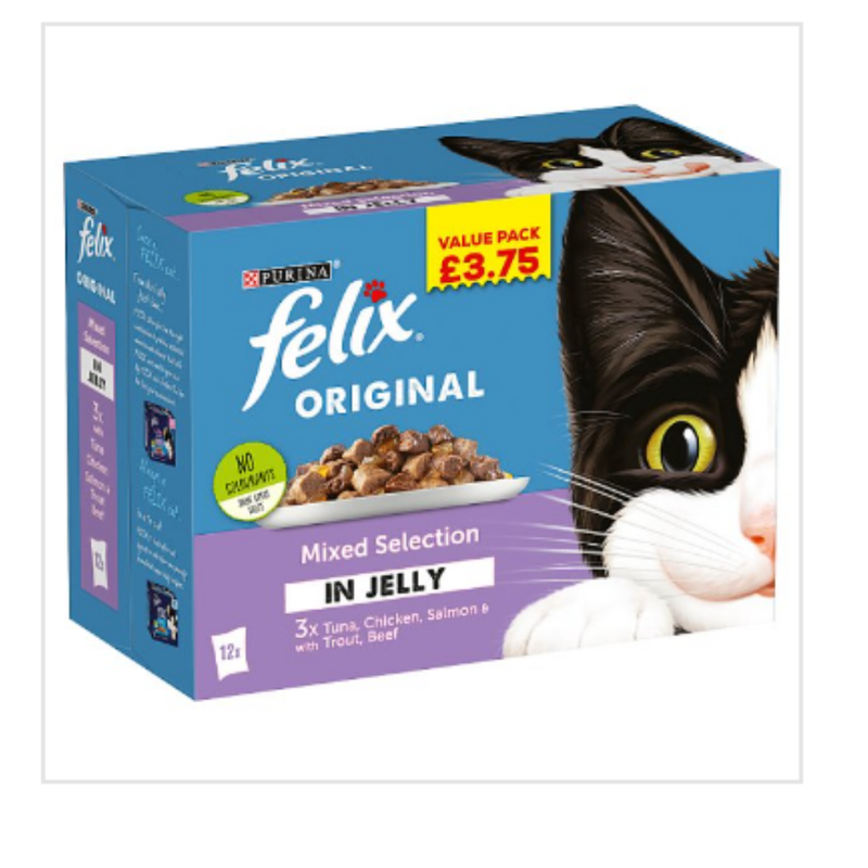FELIX Mixed Selection Wet Cat Food 12 x 100g x Case of 4 - London Grocery