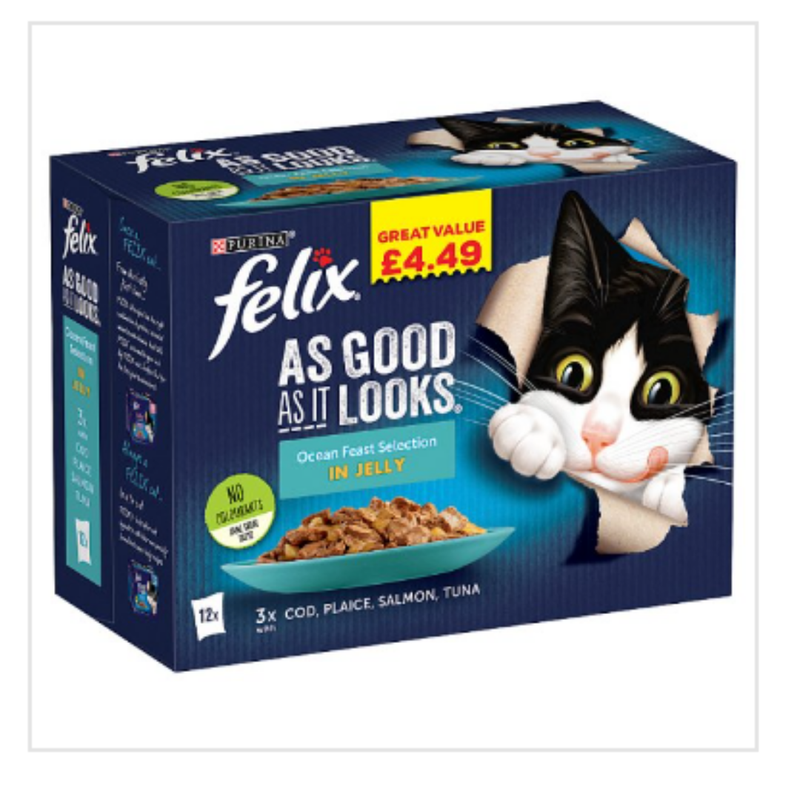 Felix As Good As It Looks Ocean Feast Selection in Jelly 12 x 100g x Case of 4 - London Grocery