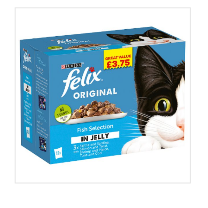 FELIX Fish Selection Wet Cat Food 12 x 100g x Case of 4 - London Grocery