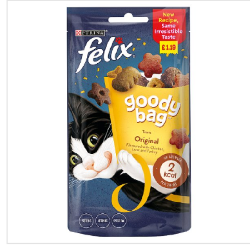 Felix Goody Bag Cat Treats Original 60g x Case of 8 - London Grocery