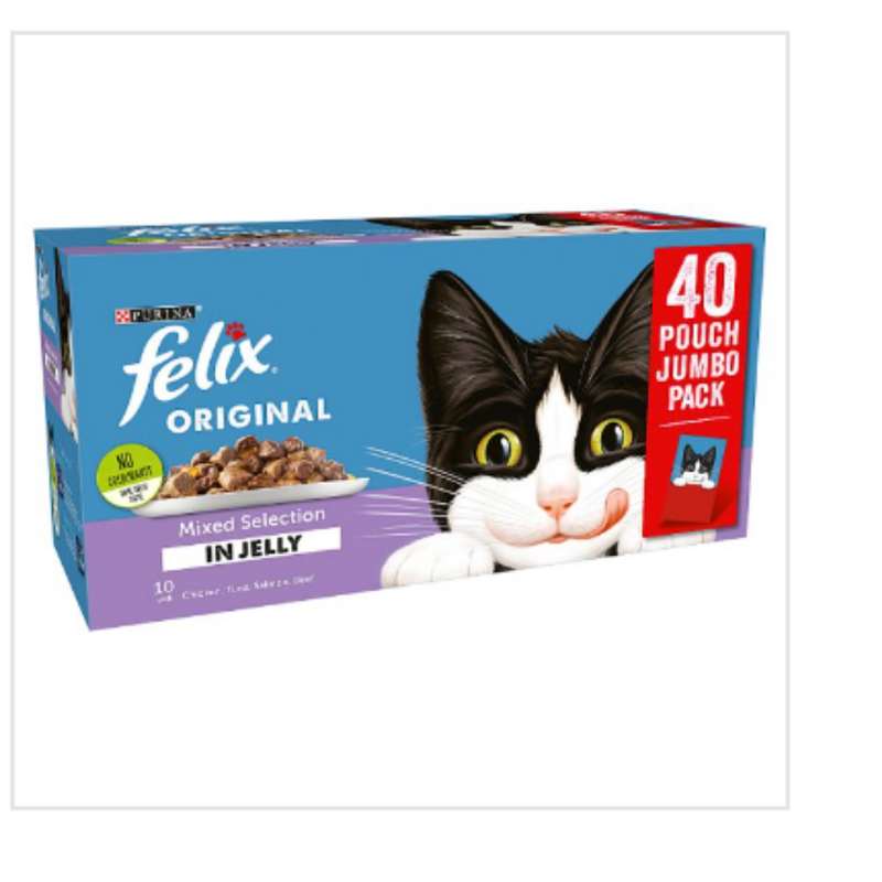 FELIX Mixed Selection In Jelly Wet Cat Food 40 x 100g x Case of 1 - London Grocery