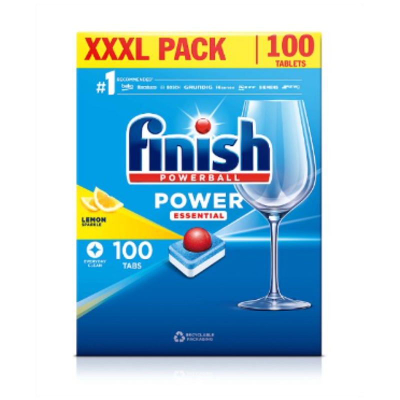 Finish Power Essential Dishwasher Tablets Lemon 100 Tabs x 1 - London Grocery