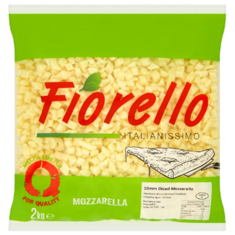 Fiorello Italianissimo Mozzarella 10mm Diced 2kg x 1 - London Grocery