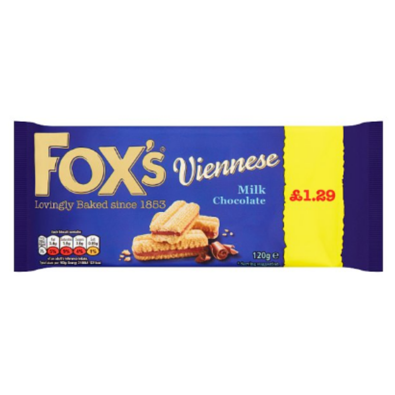 Fox's Viennese Milk Chocolate 120g x Case of 12 - London Grocery
