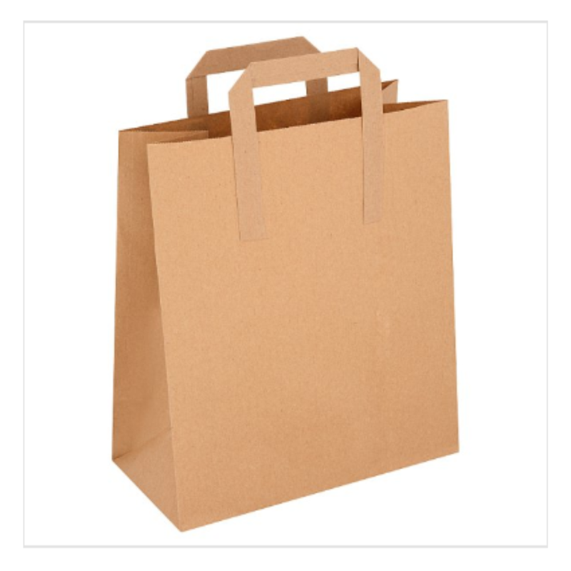 FyNite Block Bottom Bags Brown Take-Away Food Bags 100 Pieces | Approx 100 per Case| Case of 1 - London Grocery