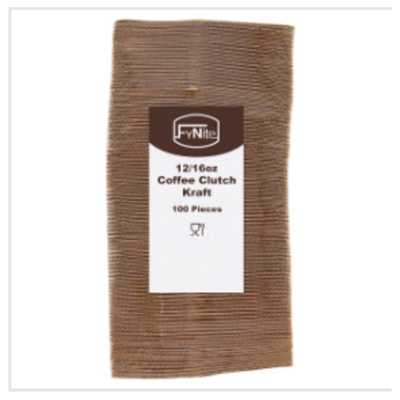 FyNite 12/16oz Coffee Clutch Kraft 10 x 100 (1000 Per Case) | Approx 1000 per Case| Case of 1 - London Grocery