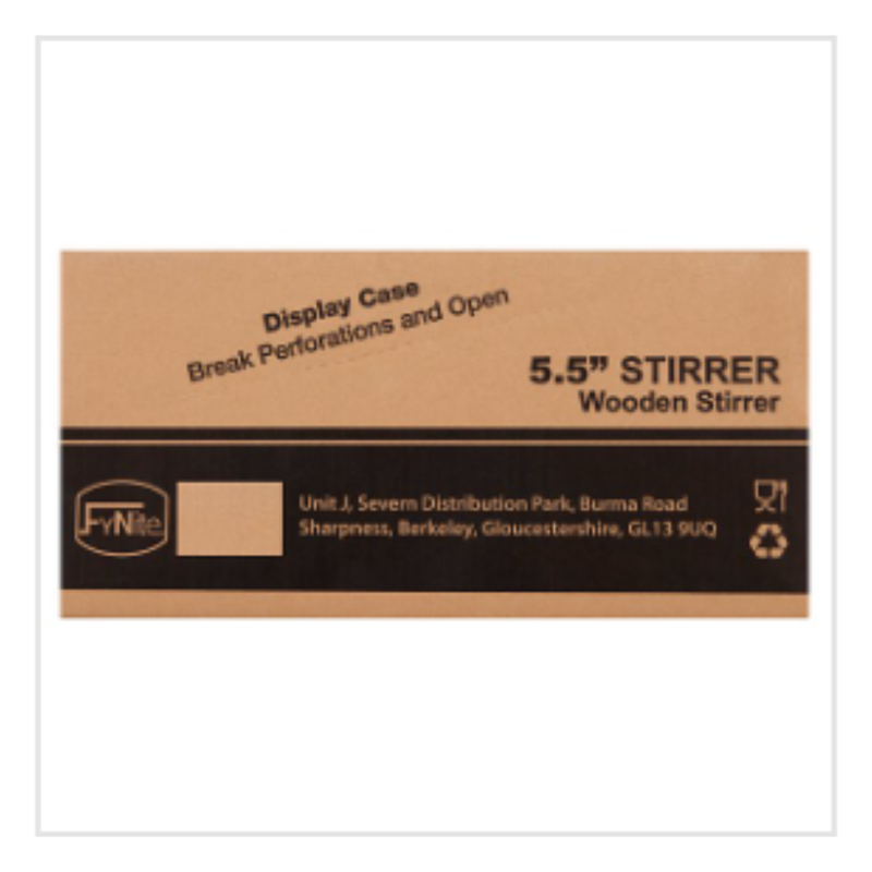 FyNite 5.5" Wooden Stirrer 10 x 1000 (10,000 Per Case) | Approx 1000 per Case| Case of 10 - London Grocery