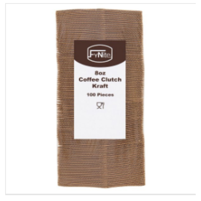 FyNite 8oz Coffee Clutch Kraft 10 x 100 (1000 Per Case) | Approx 100 per Case| Case of 10 - London Grocery