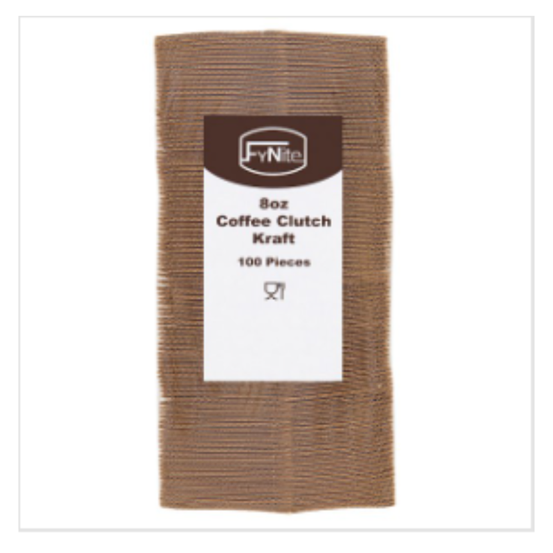 FyNite 8oz Coffee Clutch Kraft 10 x 100 (1000 Per Case) | Approx 1000 per Case| Case of 1 - London Grocery