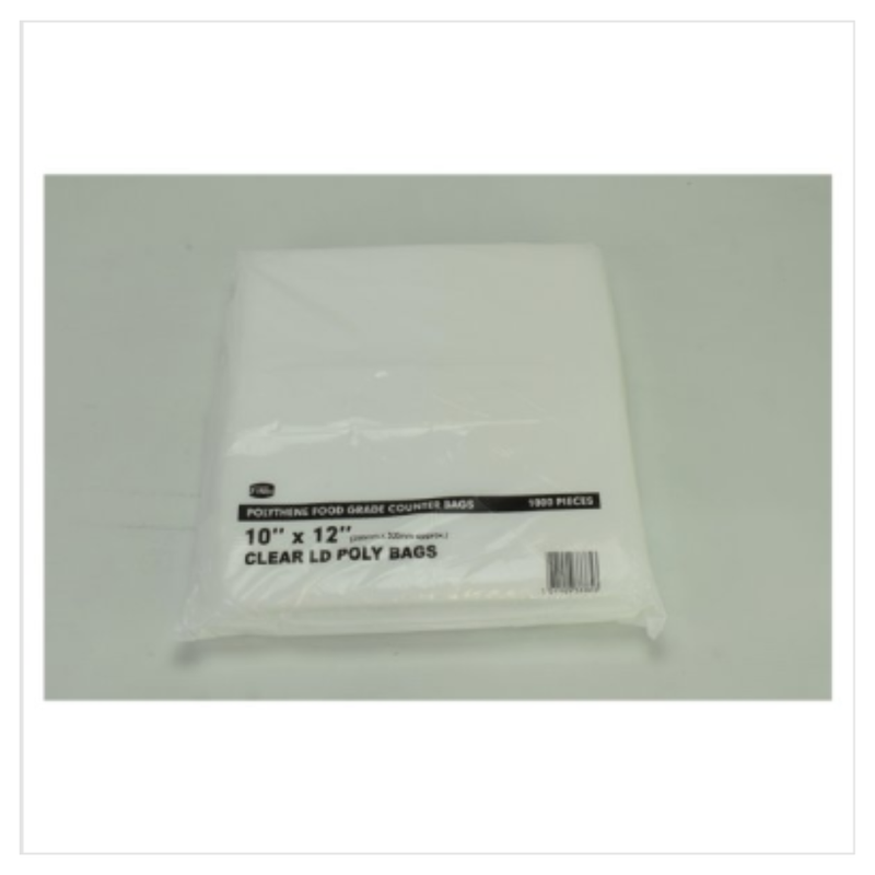 FyNite 1000 Clear Polythene Food Grade Counter Bags 10" x 12" | Approx 1000 per Case| Case of 5 - London Grocery