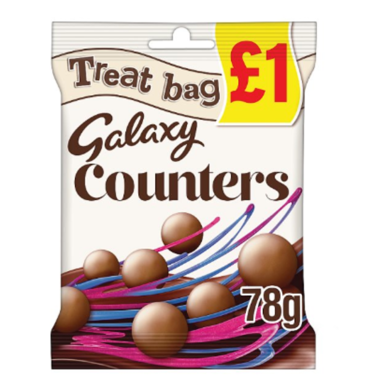 Galaxy Counters Chocolate Treat Bag 78g x Case of 20 - London Grocery
