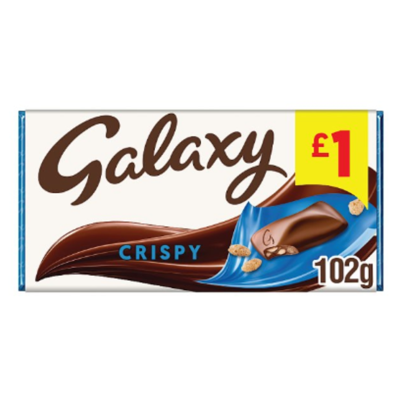 Galaxy Crispy Chocolate Bar 102g x Case of 24 - London Grocery