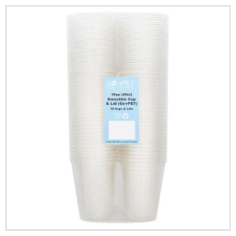 Go-rPET 500 Clear Smoothie Cup & Lid [Sub for M222024 ] | Approx 50 per Case| Case of 10 - London Grocery