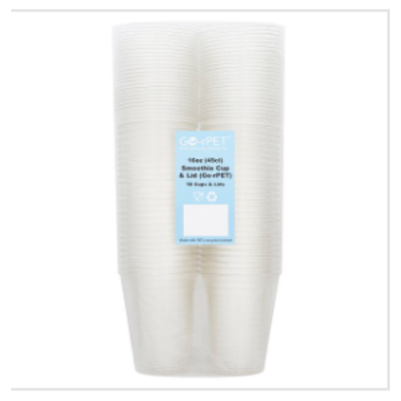 Go-rPET 500 Clear Smoothie Cup & Lid [Sub for M222025 ] | Approx 500 per Case| Case of 1 - London Grocery