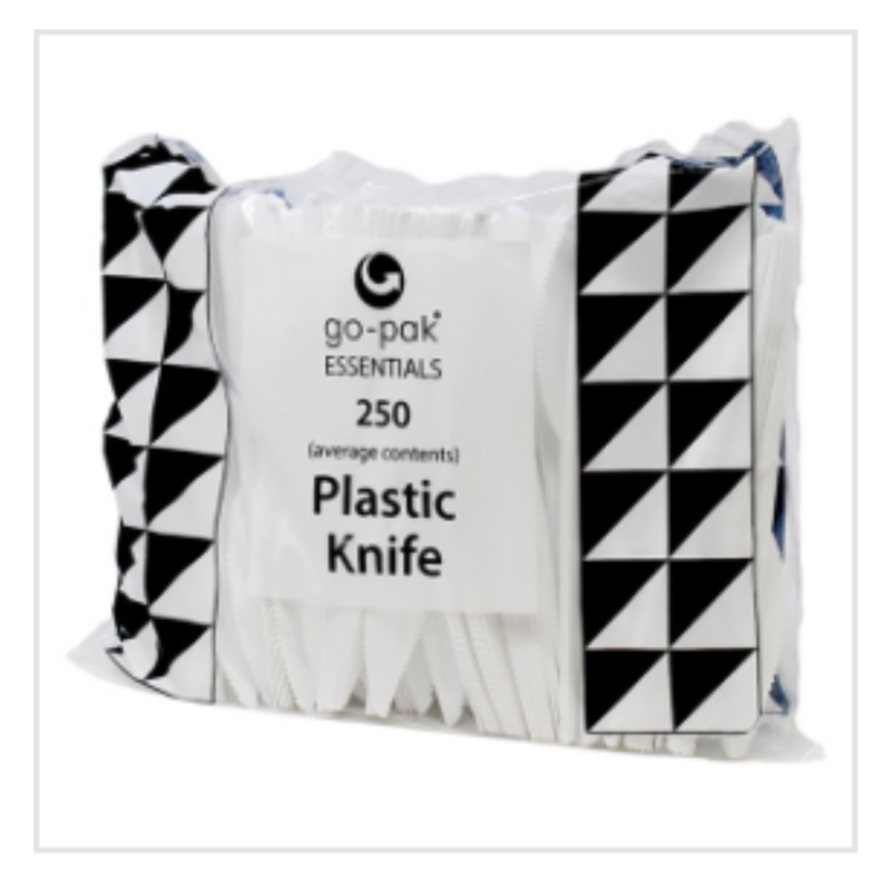 Go-Pak Essentials 250 Plastic Knife | Approx 25 per Case| Case of 10 - London Grocery