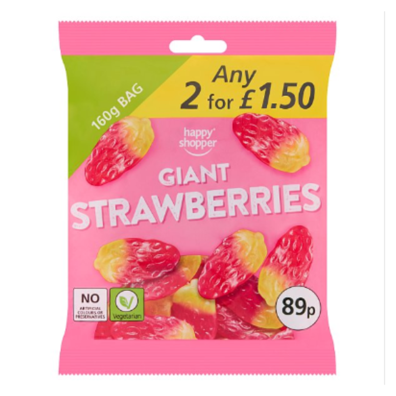 Happy Shopper Giant Strawberries 160g x Case of 10 - London Grocery