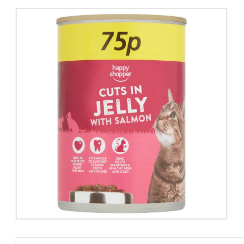 Happy Shopper Cuts in Jelly with Salmon 415g x Case of 12 - London Grocery