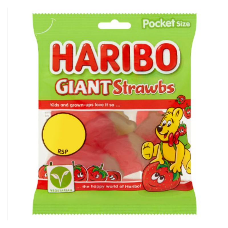 HARIBO Giant Strawbs 60g x Case of 20 - London Grocery