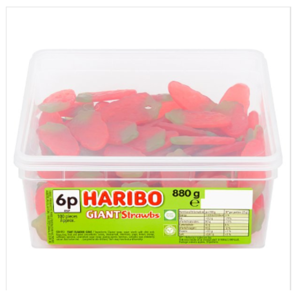 Buy HARIBO Giant Strawbs 880g X Case Of 1 London Grocery buy-haribo-giant-strawbs-880g-x-case-of-1-london-grocery
