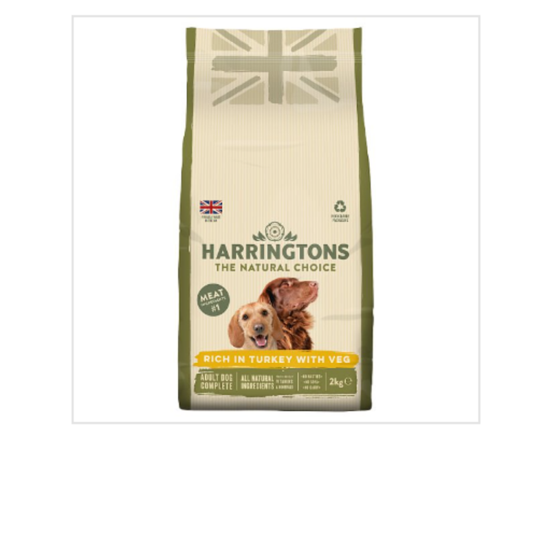Harringtons Turkey & Veg Dry Adult Dog Food 2kg x Case of 12 - London Grocery