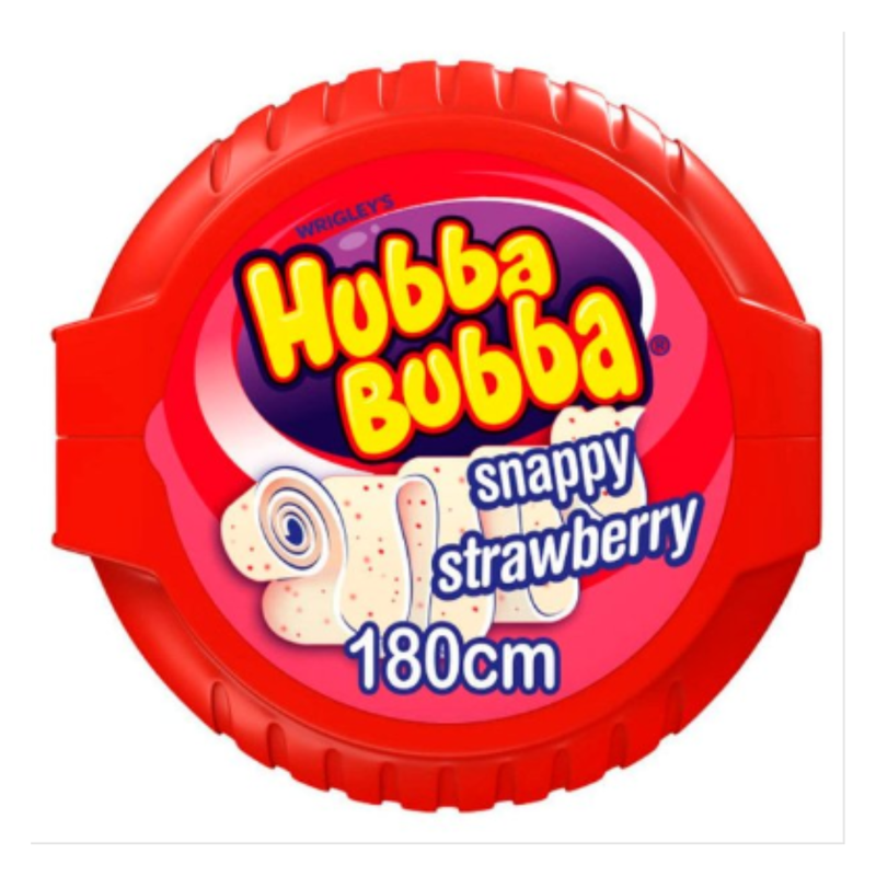 Hubba Bubba Snappy Strawberry Bubblegum Mega Long Tape 56g x Case of 12 - London Grocery