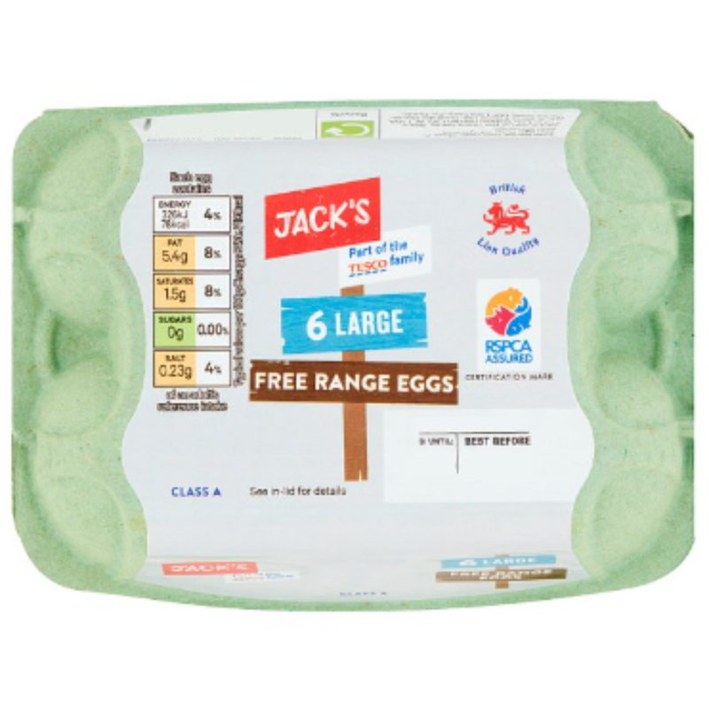 Jack's 6 Large Free Range Eggs x 8 - London Grocery