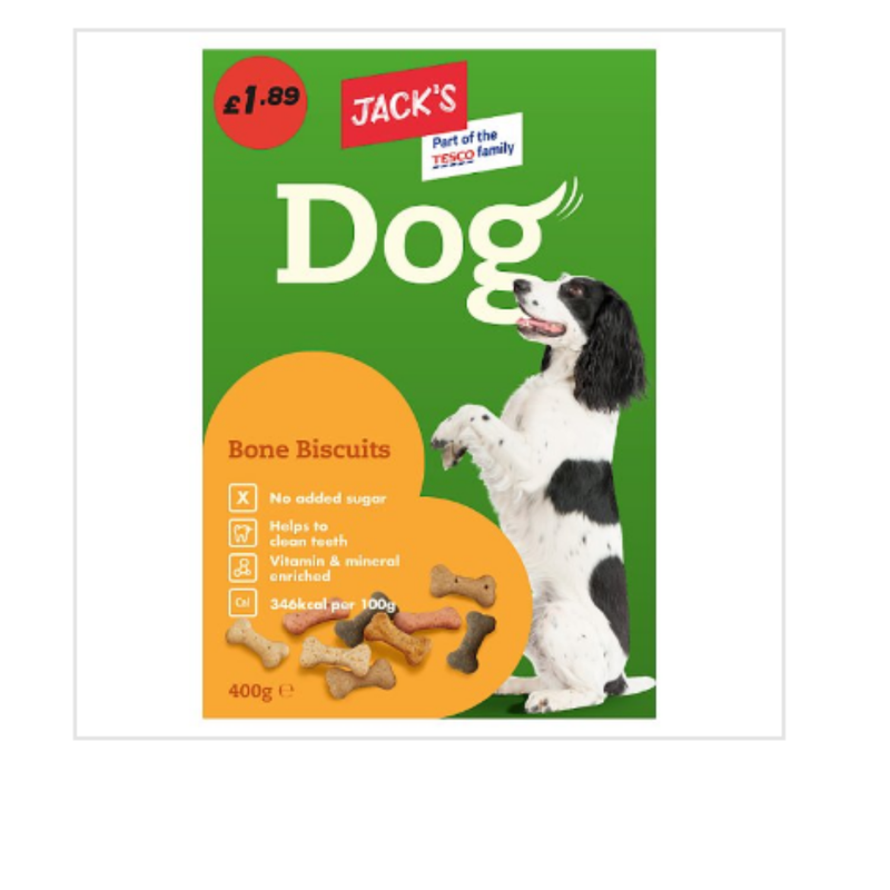 Jack's Dog Bone Biscuits 400g x Case of 5 - London Grocery