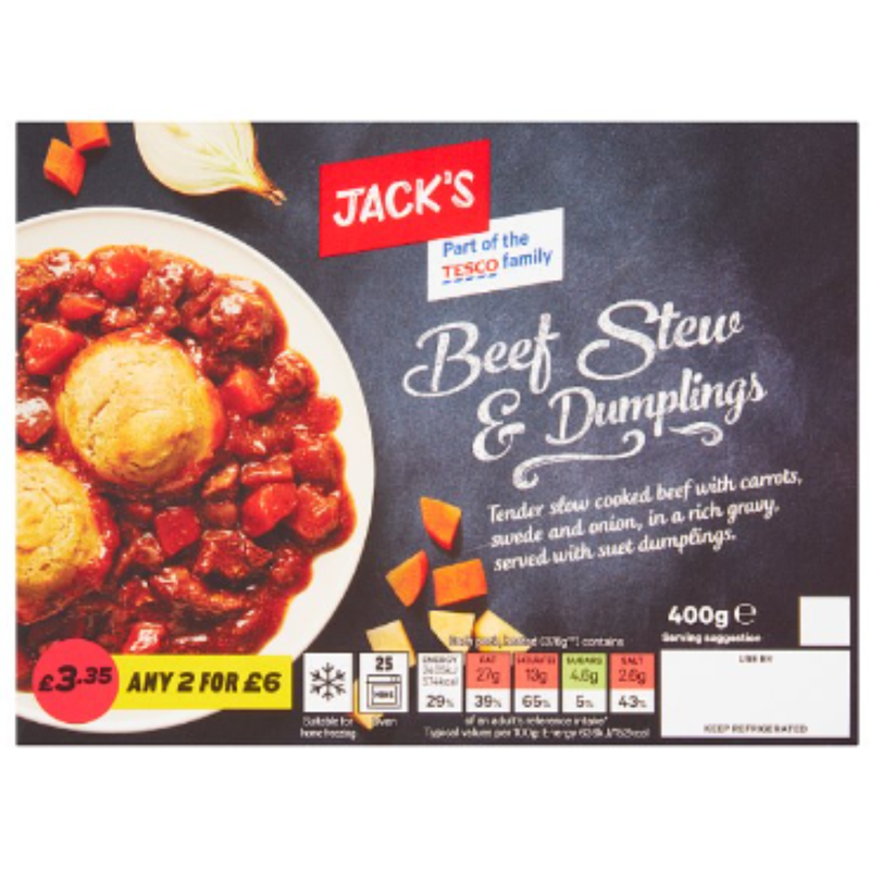 Jack's Beef Stew & Dumplings 400g  x 6 - London Grocery