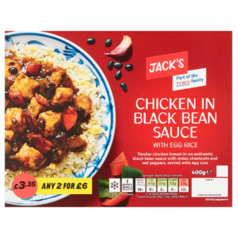 Jack's Chicken in Black Bean Sauce with Egg Rice 400g x 6 - London Grocery