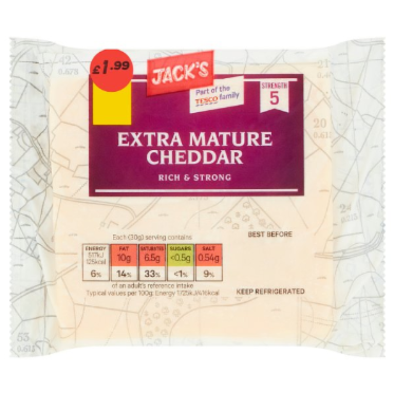 Jack's Extra Mature Cheddar 200g x 10 - London Grocery