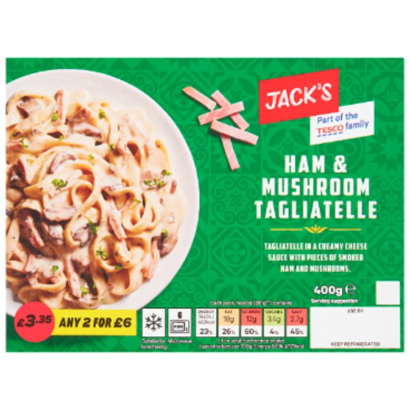 Jack's Ham & Mushroom Tagliatelle 400g  x 1 - London Grocery