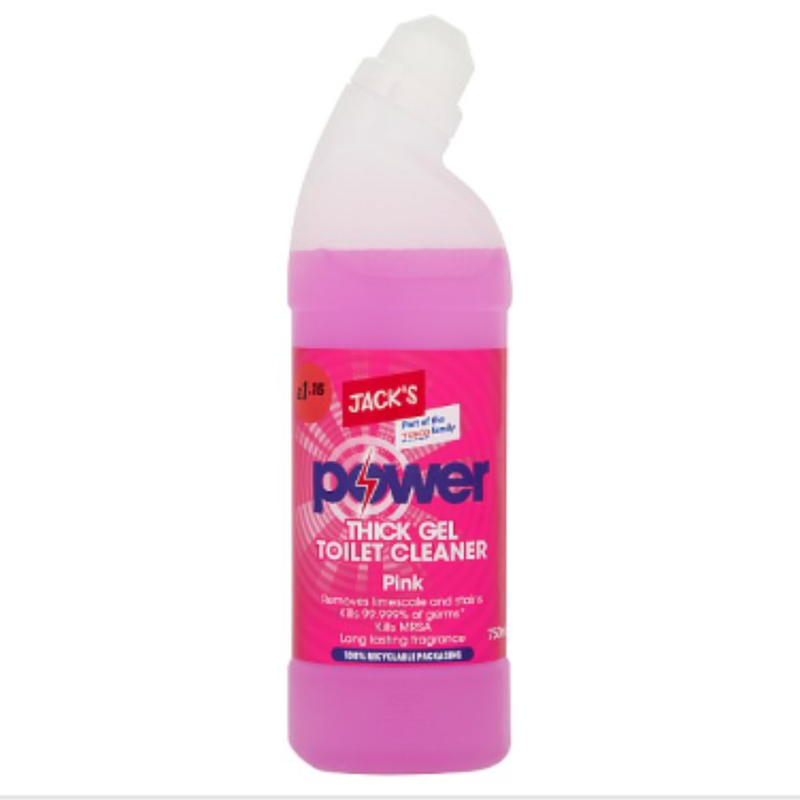 Jack's Power Thick Gel Toilet Cleaner Pink 750ml x Case of 9 - London Grocery