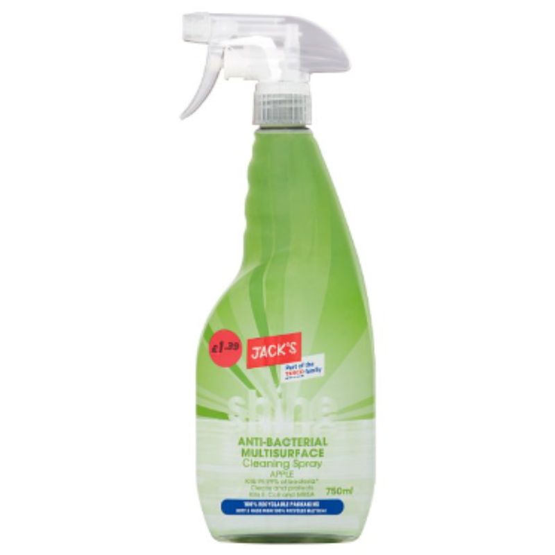 Jack's Shine Anti-Bacterial Multisurface Cleaning Spray Apple 750ml x Case of 6 - London Grocery