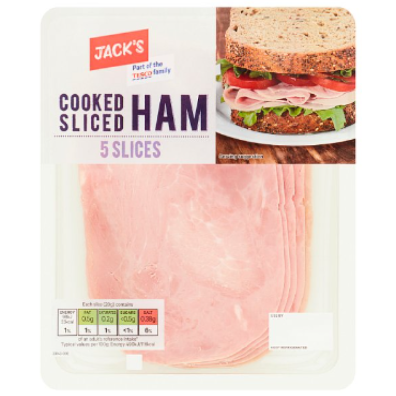 Jack's Cooked Sliced Ham 5 Slices 100g x 8 - London Grocery