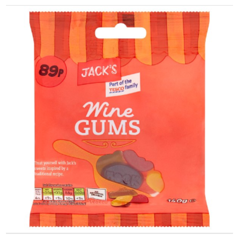 Jack's Wine Gums 140g x Case of 12 - London Grocery