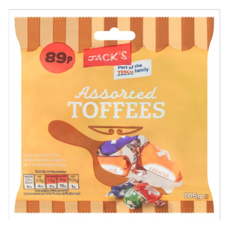 Jack's Assorted Toffees 105g x Case of 12 - London Grocery