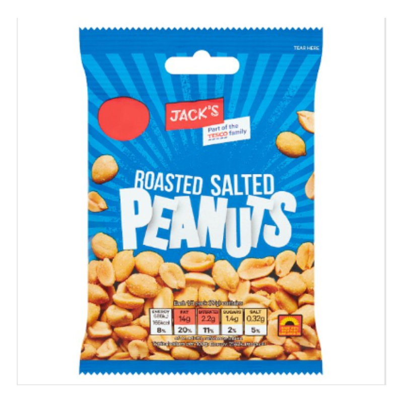 Jack's Roasted Salted Peanuts 80 x Case of 24 - London Grocery