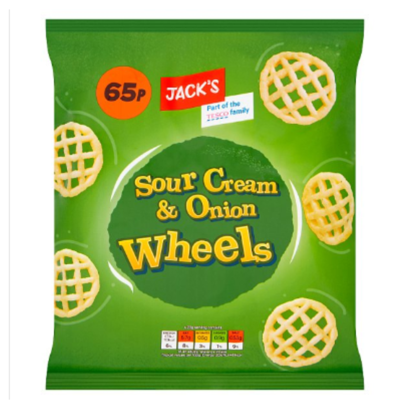 Jack's Sour Cream & Onion Wheels 70g x Case of 16 - London Grocery