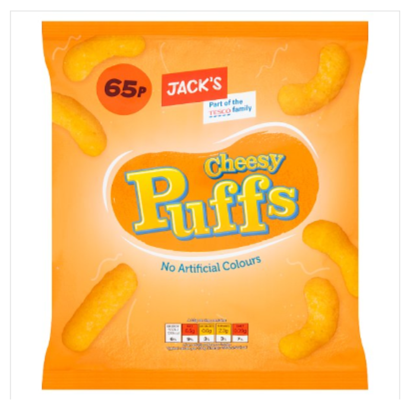 Jack's Cheesy Puffs 70g x Case of 16 - London Grocery