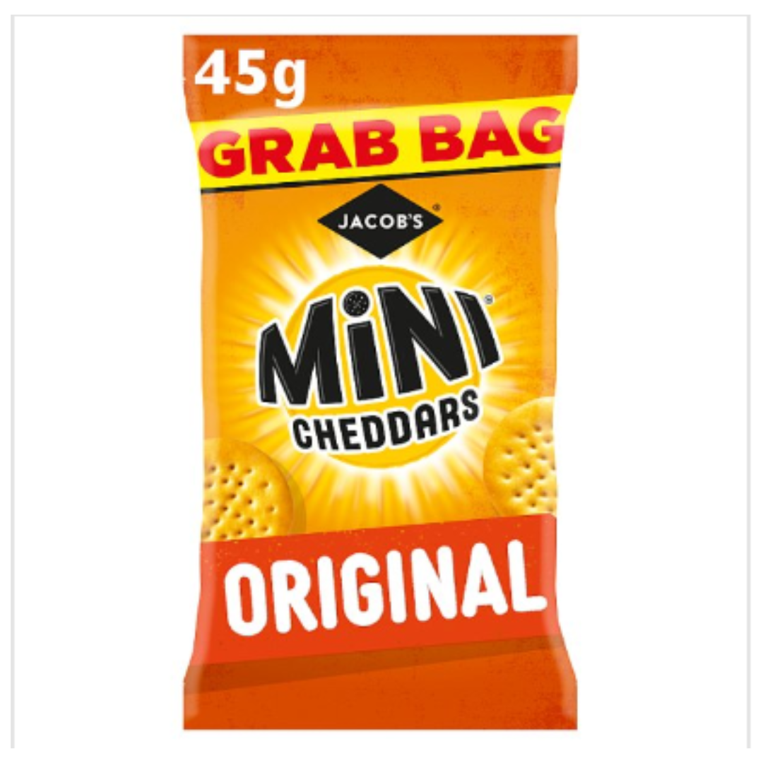 Jacobs Crunchlets Buy Jacob's Mini Cheddars Original Snacks 45g x Case of 30 | London Grocery