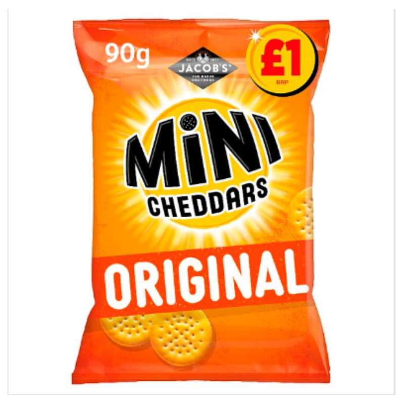 Jacob's Mini Cheddars Original Snacks 90g x Case of 15 - London Grocery