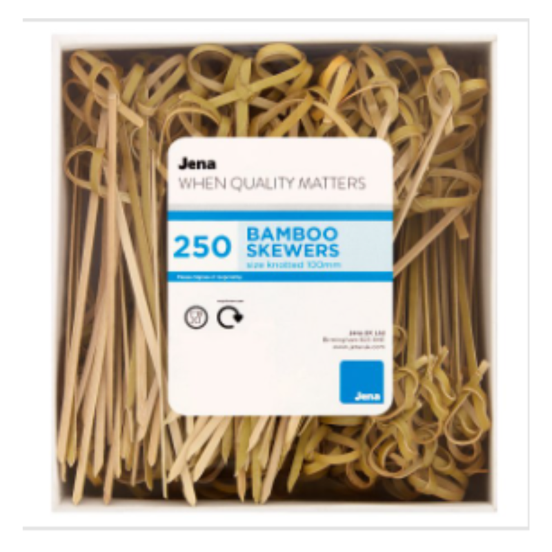 Jena 250 Knotted Bamboo Skewers x Case of 1 - London Grocery