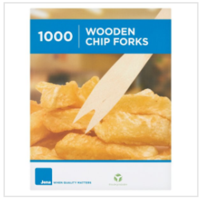 Jena 1000 Wooden Chip Forks x Case of 20 - London Grocery