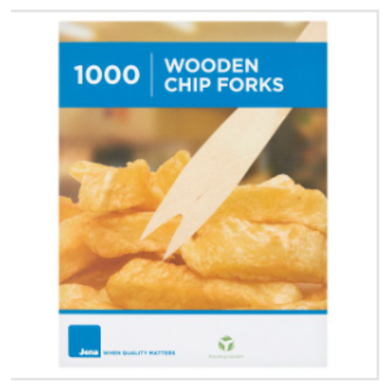 Jena 1000 Wooden Chip Forks x Case of 1 - London Grocery